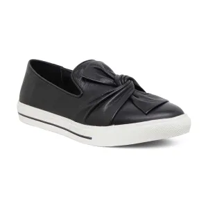 Talia Flat in Black Leather