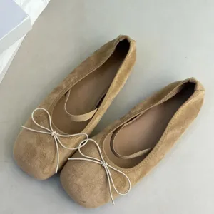 TAVIMART  -  Flats Ballet Shoes Fashion Square Toe Shallow Bow Knot Ballerina Soft Casual Loafers Comfort Moccasins Leopard Print Shoes