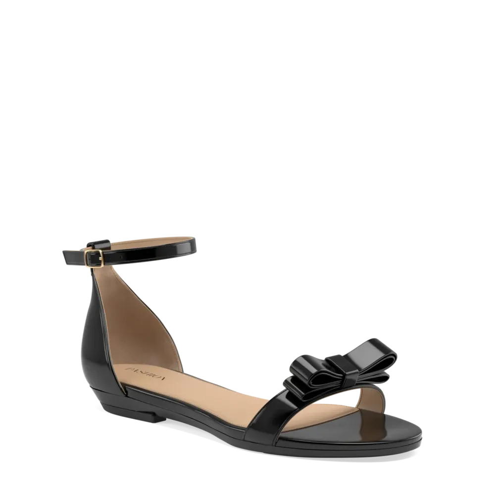 The Pashionista - Coal Patent Bow   Stiletto Heel Kit 4 Coal - FINAL SALE