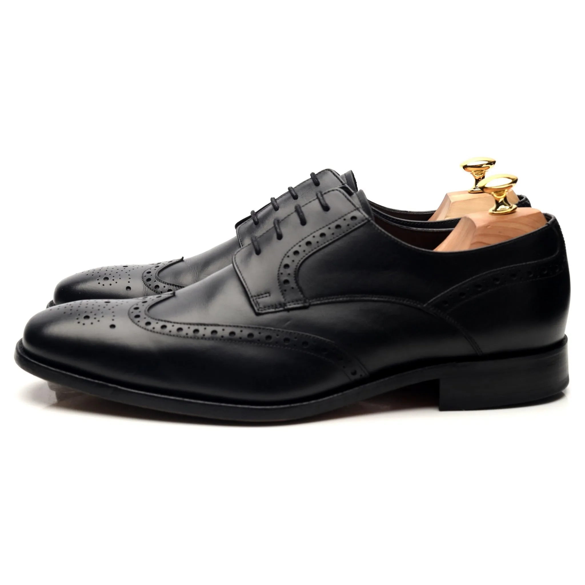 'Toddington' Black Leather Derby Brogues UK 10.5 G