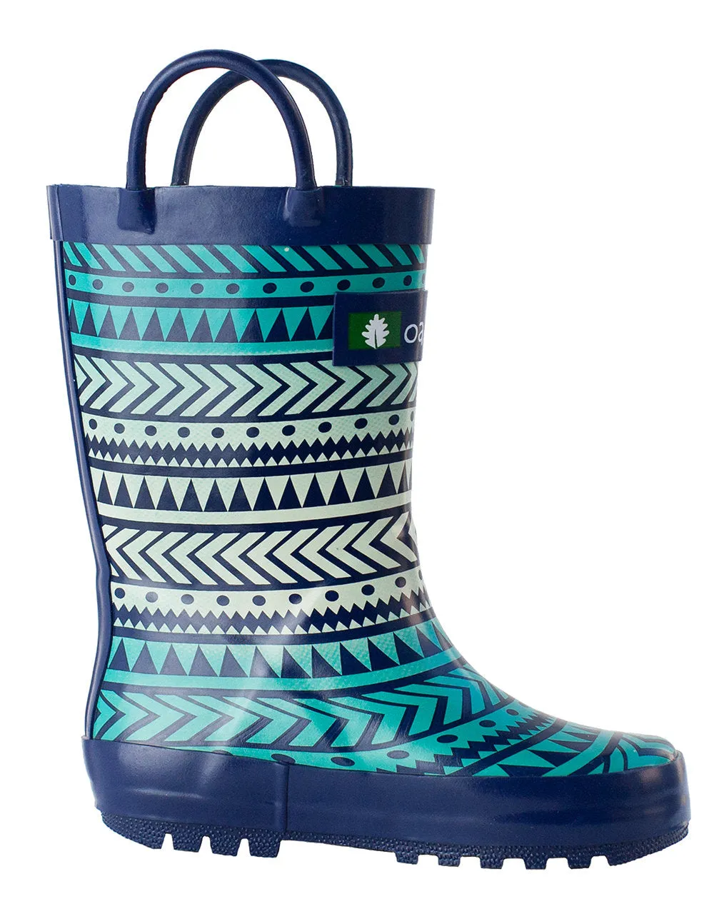 Tribal Loop Handle Rubber Rain Boots