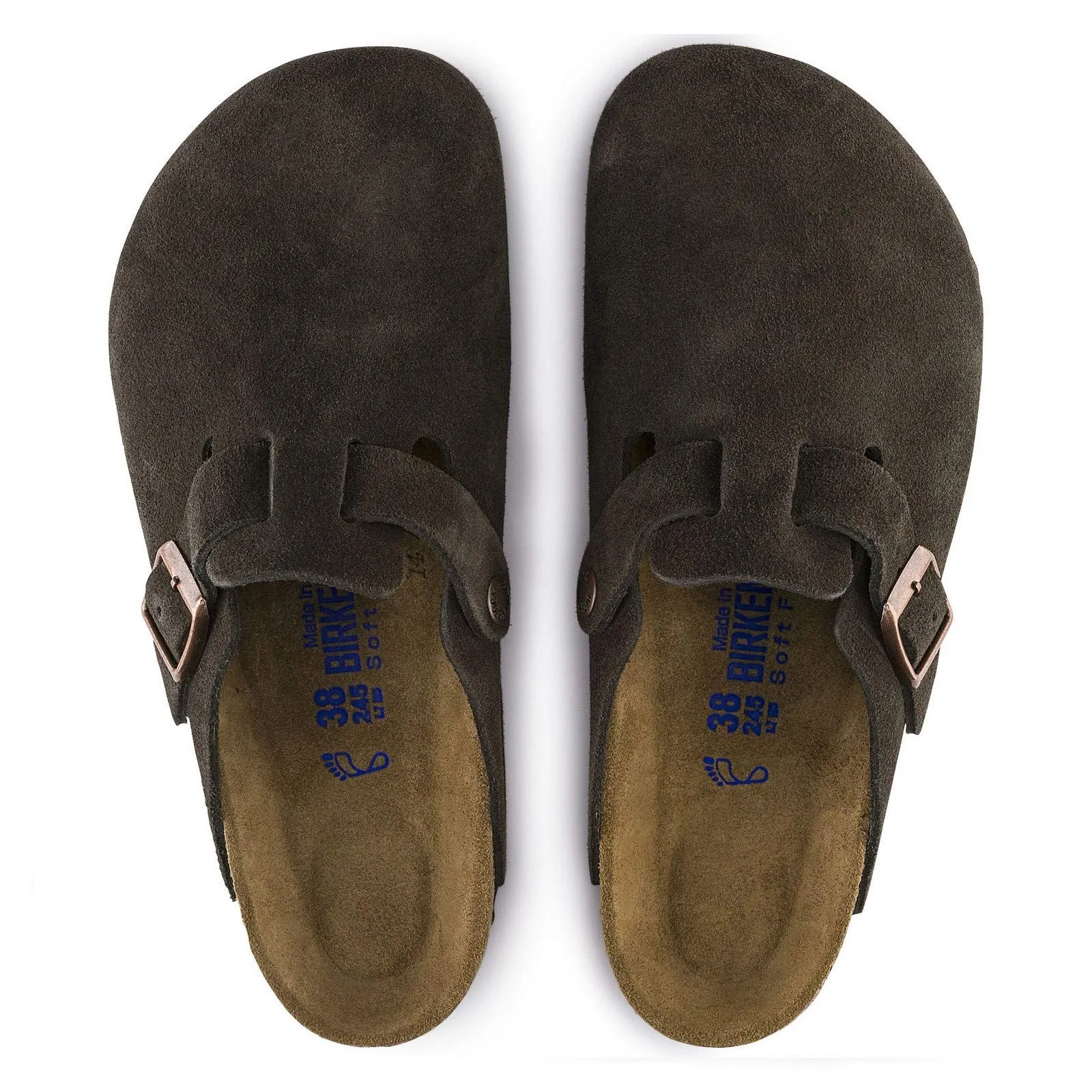 Unisex Shoes Birkenstock BOSTON Soft Footbed Clog Mules 0660463 MOCHA SUEDE