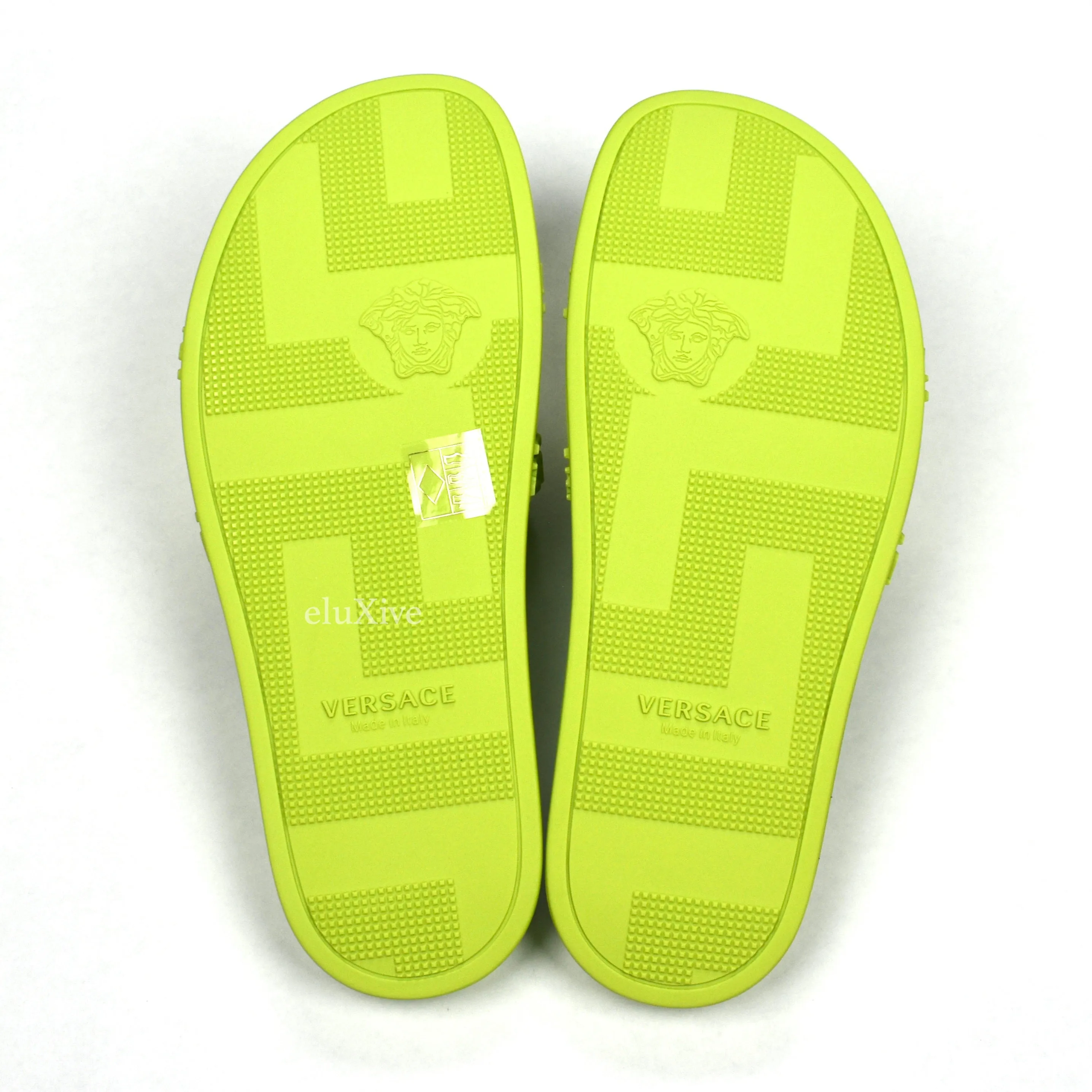 Versace - Neon Green Palazzo Medusa Pool Slides