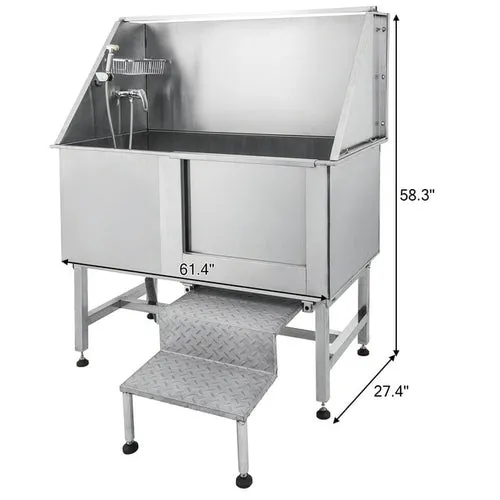 Vevor 62 Inch Dog Grooming Tub Professional Stainless Steel .