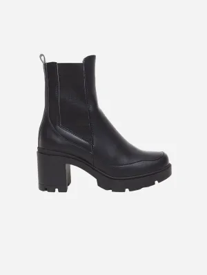 Vicky Vegan Leather Heeled Boots | Black