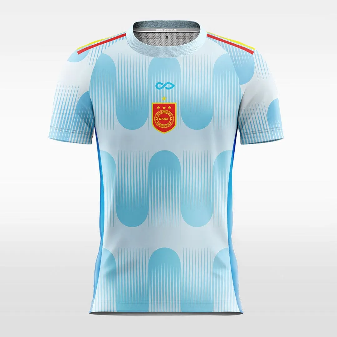 Vintage Pattern - Custom Womens Soccer Jerseys Design Light Blue