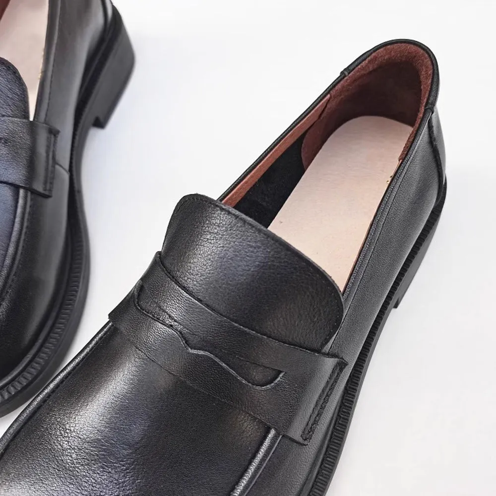 Wide Fit Slip-On Soft Leather Loafers