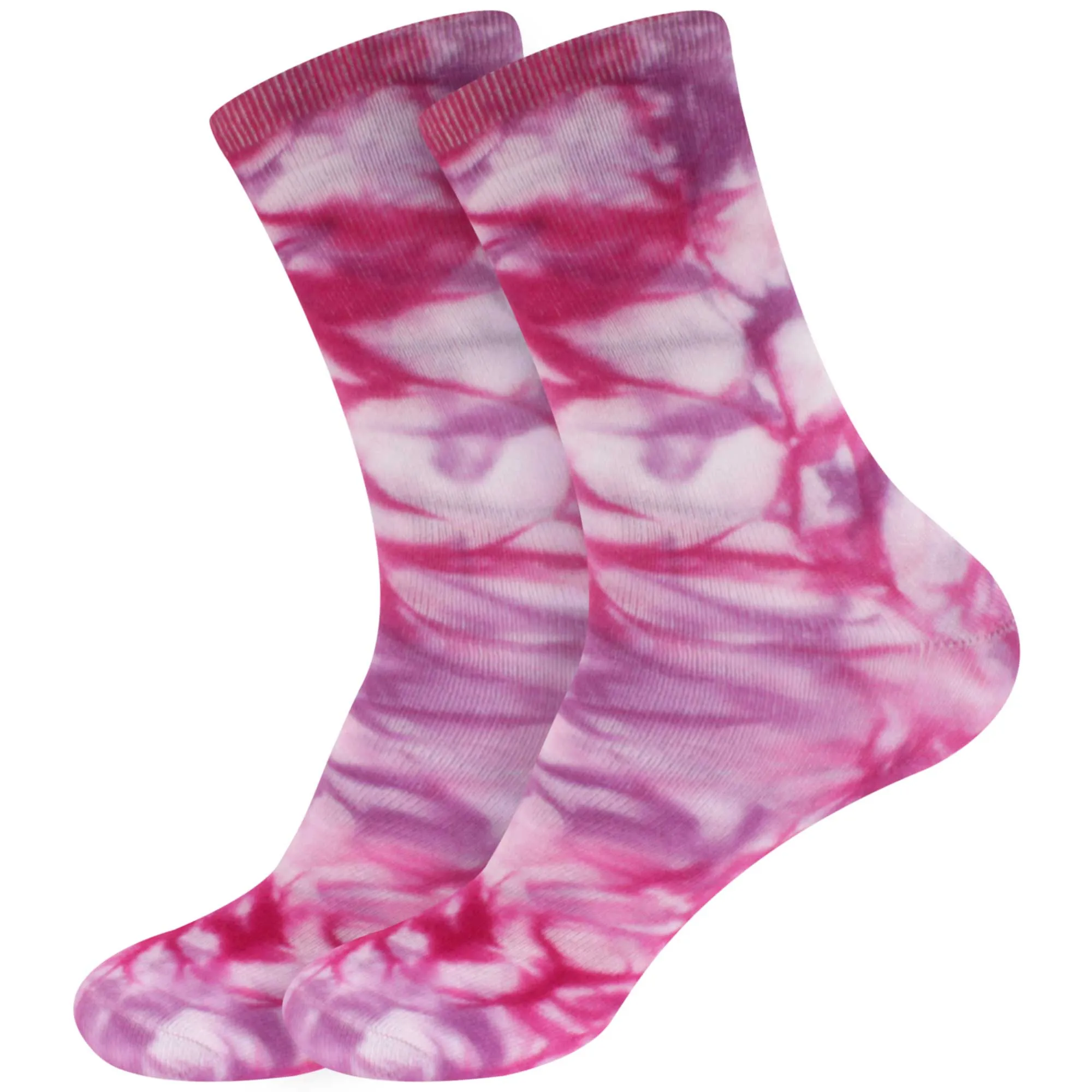 Women's Bamboo Fiber Tie Dye Crew Socks, 2 Pairs