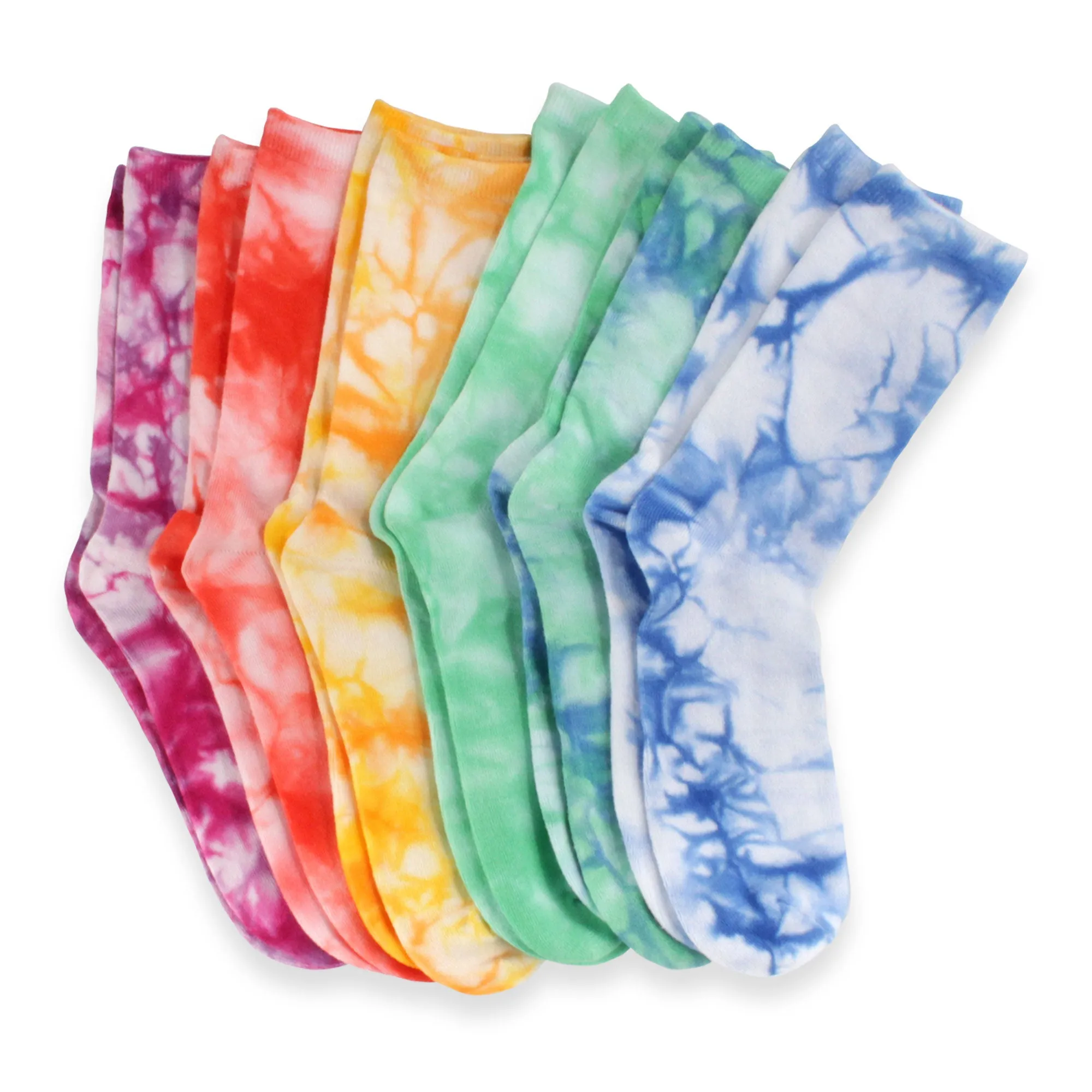 Women's Bamboo Fiber Tie Dye Crew Socks, 2 Pairs