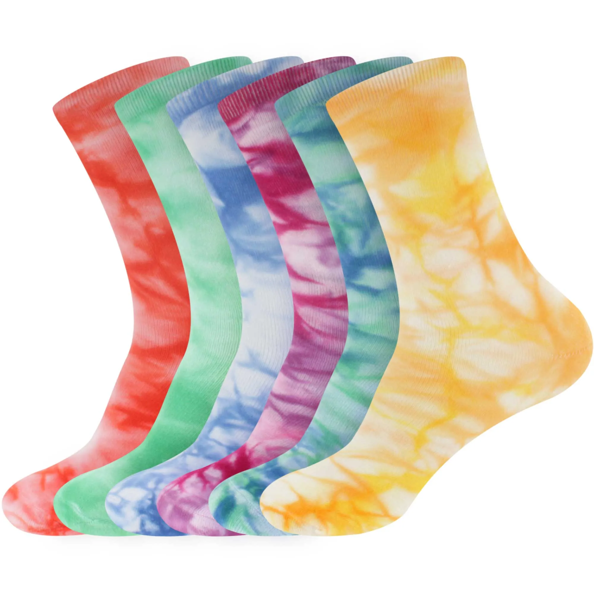 Women's Bamboo Fiber Tie Dye Crew Socks, 2 Pairs