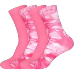 Women's Bamboo Fiber Tie Dye Crew Socks, 4 Pairs