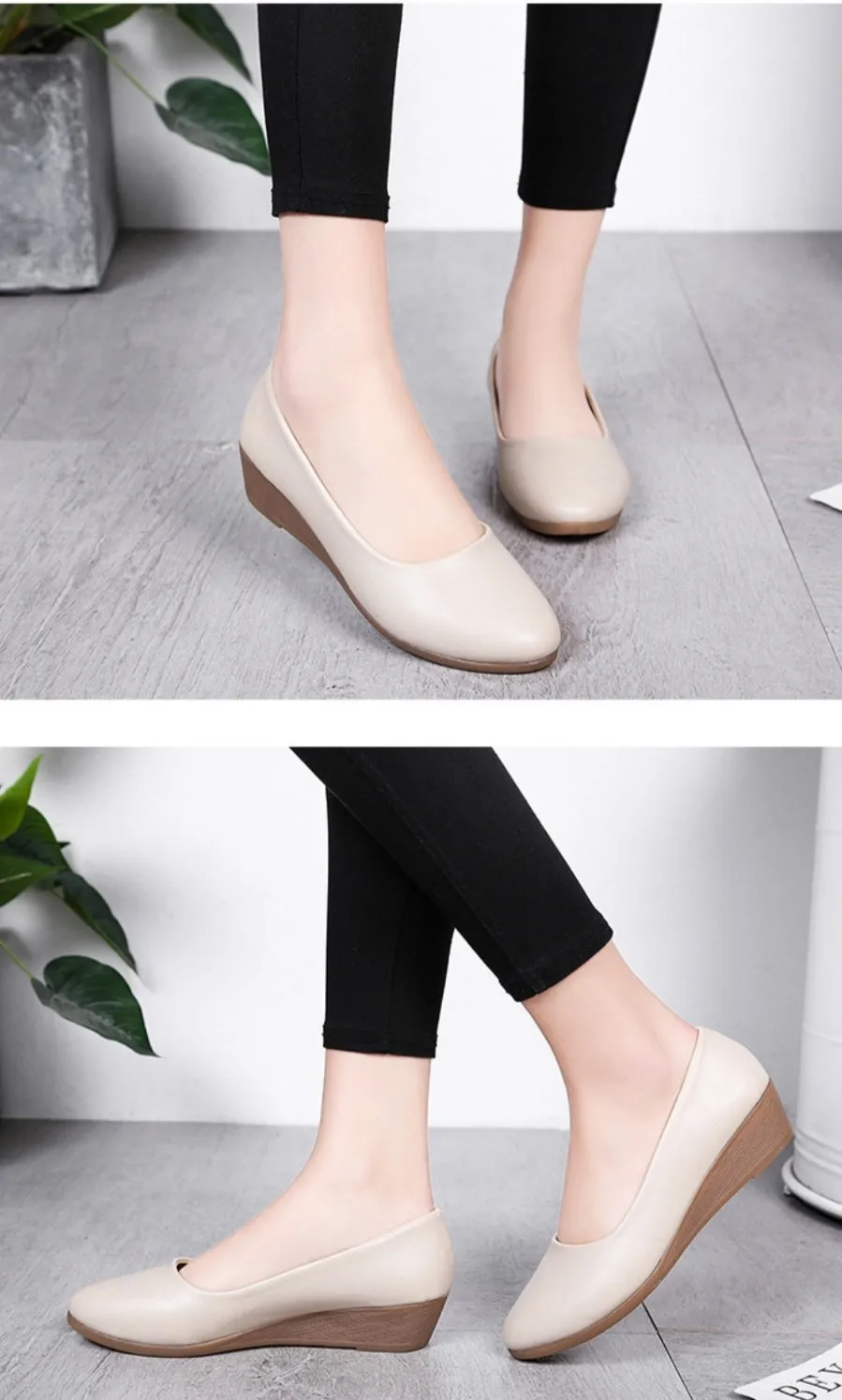 Women's Flat Round Toe Casual Slip On Loafers Shoes - F217