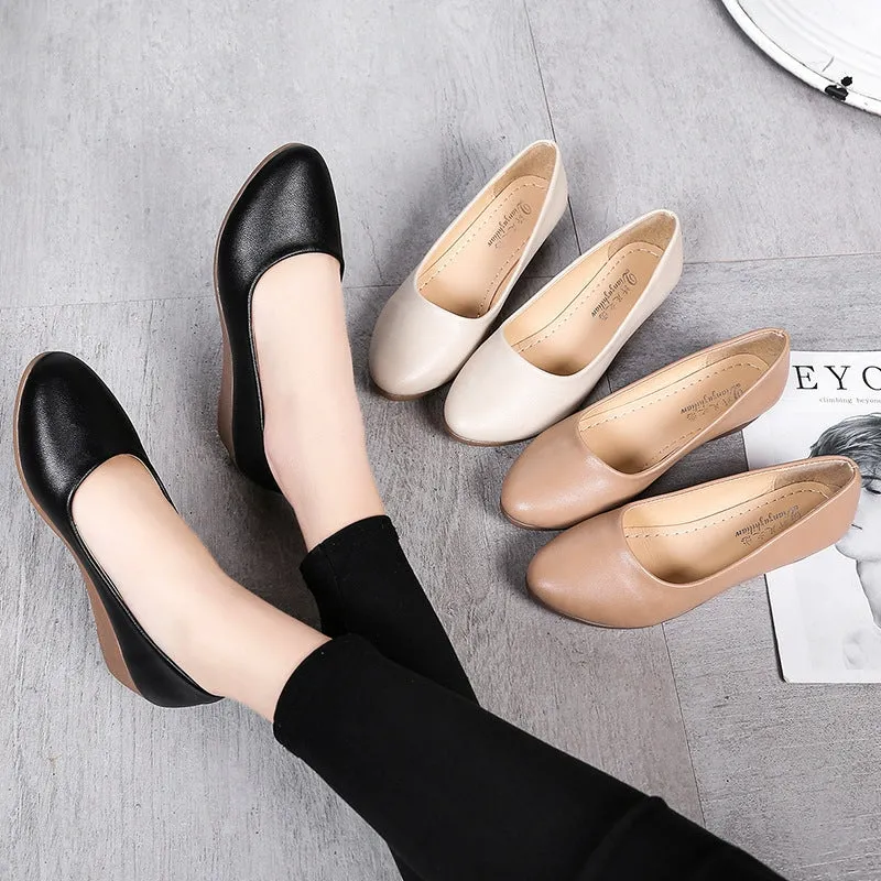 Women's Flat Round Toe Casual Slip On Loafers Shoes - F217