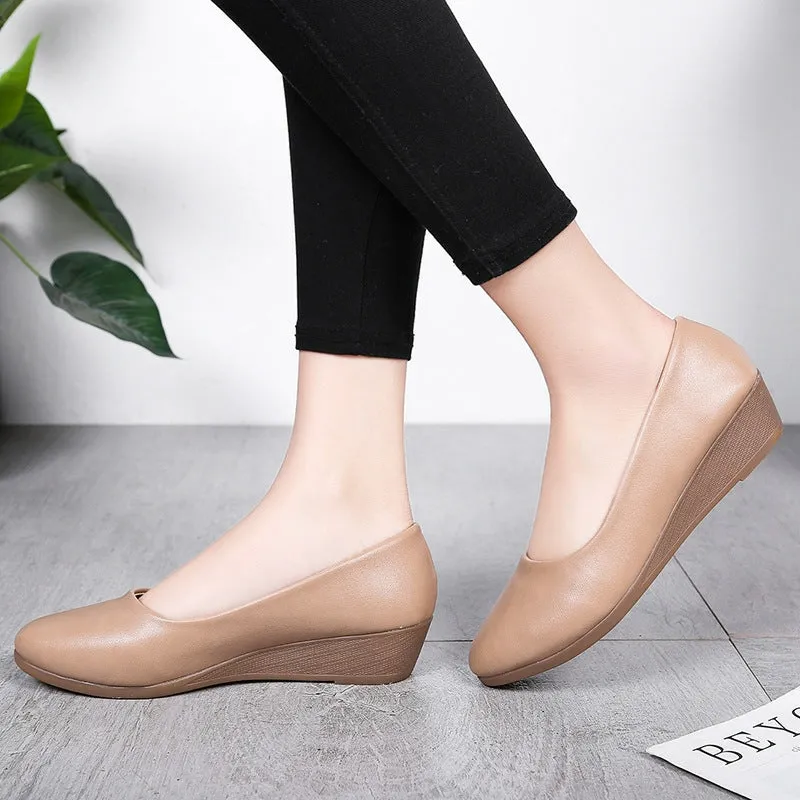 Women's Flat Round Toe Casual Slip On Loafers Shoes - F217