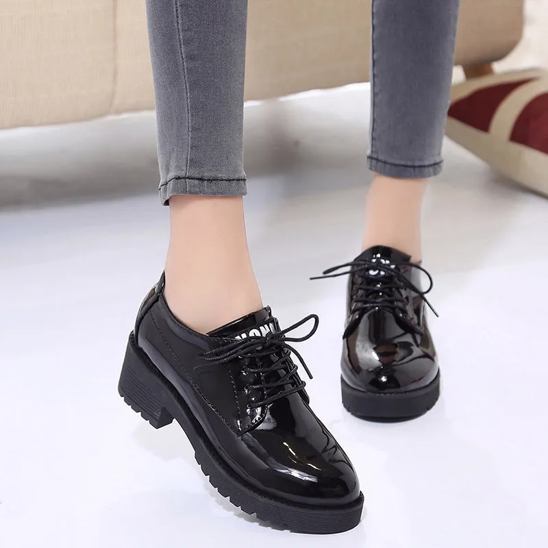 Women's Leather Oxford Brogue Shoes