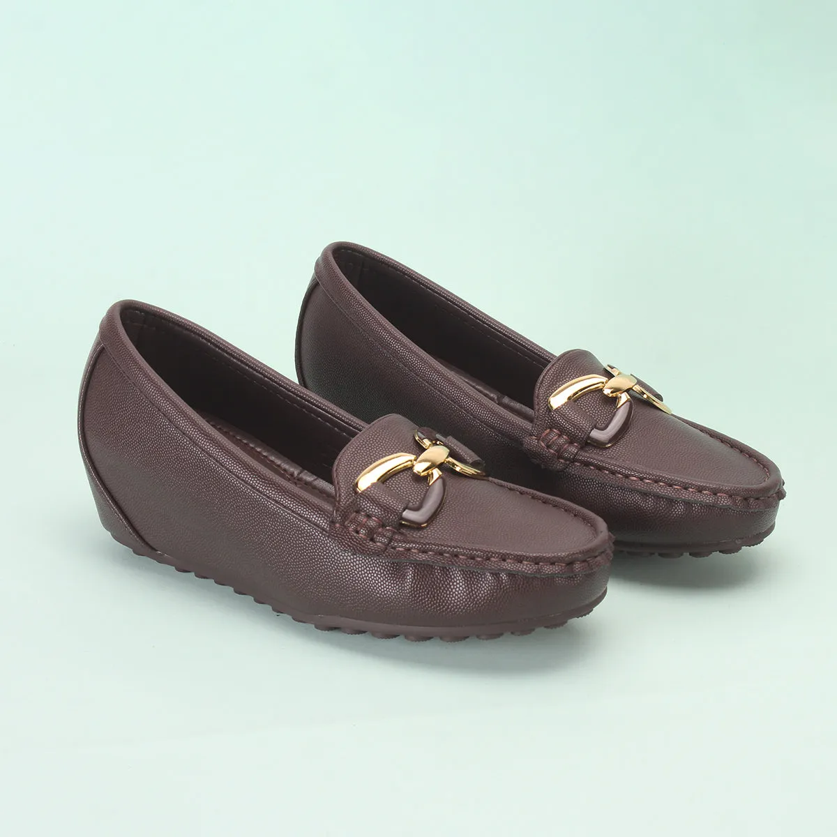 Womens "AMIYA" High Wedge Comfy Moccasins