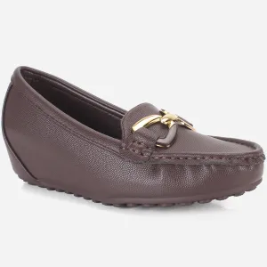 Womens "AMIYA" High Wedge Comfy Moccasins