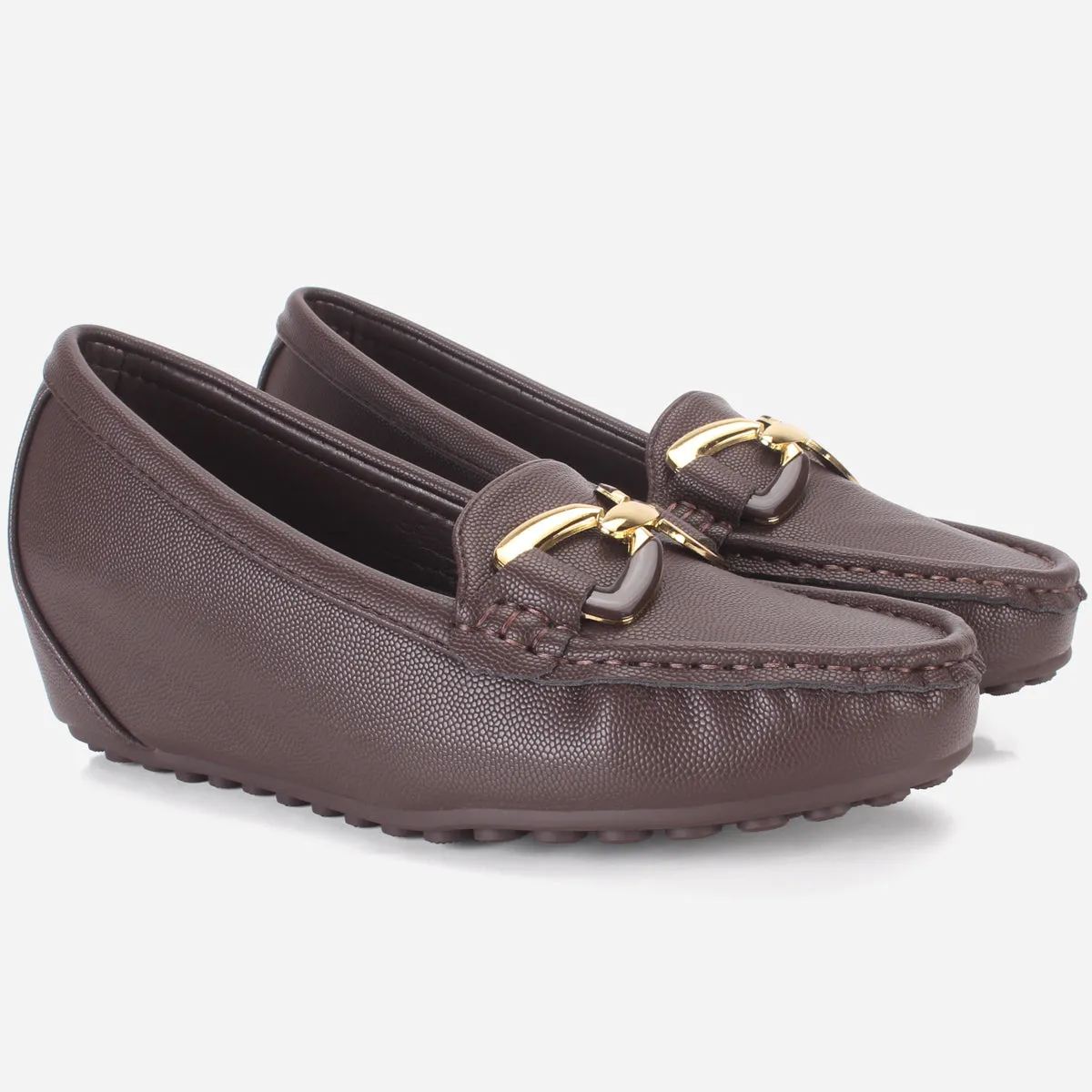 Womens "AMIYA" High Wedge Comfy Moccasins