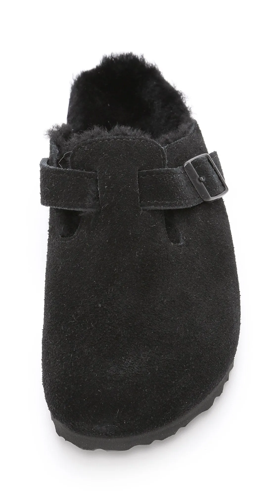 Women's Shoes Birkenstock BOSTON SHEARLING Clog Mules 0259881 BLACK SUEDE